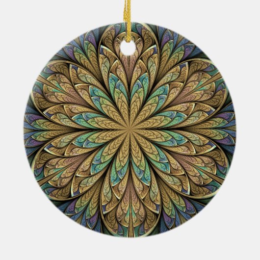 Roos-vensterversiering Keramisch Ornament (Achterkant)