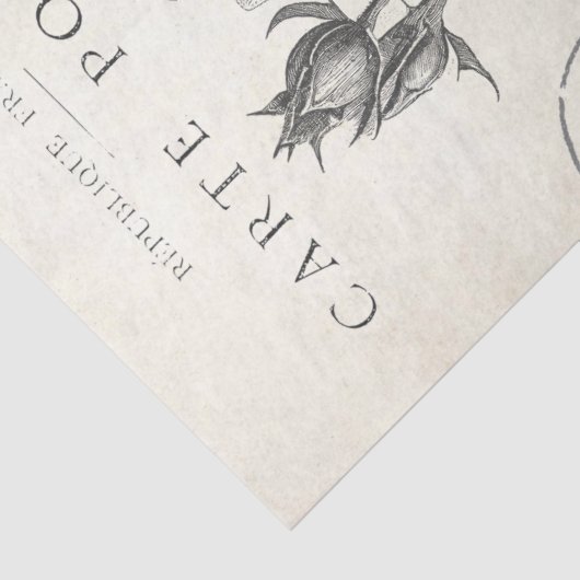 Roos ventilatordragonfly Franse poststempel ontkop Tissuepapier (Detail)