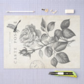 Roos ventilatordragonfly Franse poststempel ontkop Tissuepapier (Craft)