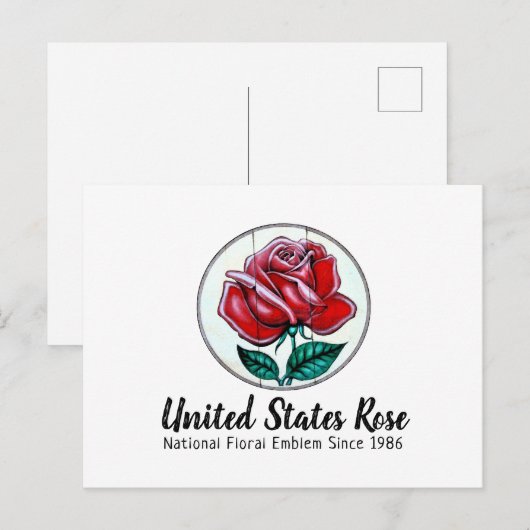 Roos Verenigde Staten Briefkaart (Voorkant / Achterkant)