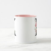 Roos Verjaardagsbloem Cadeau, Monogram Eerste Lett Mok (Midden)
