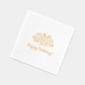 Roos Verjaardagsboeket Folie Servetten (Links)