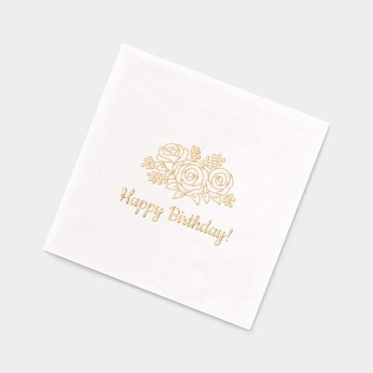 Roos Verjaardagsboeket Folie Servetten (Links)