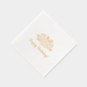 Roos Verjaardagsboeket Folie Servetten (Rechts)