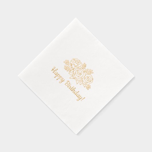 Roos Verjaardagsboeket Folie Servetten (Rechts)