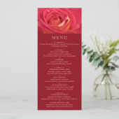 Roos Verjaardagsfeest Menu Kaart (Staand voorkant)