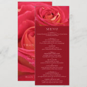 Roos Verjaardagsfeest Menu Kaart (Voorkant / Achterkant)