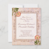  Roos verjaardagsfeestje Kaart (Achterkant)