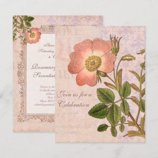  Roos verjaardagsfeestje Kaart (Voorkant / Achterkant)