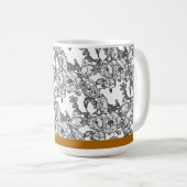 Roos vertakking grijze schaal Aangepast Koffiemok (Voorkant rechts)