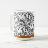 Roos vertakking grijze schaal Aangepast Koffiemok (Voorkant links)