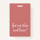 Roos Verticale Streep Homeschool Student ID Badge (Achterkant)