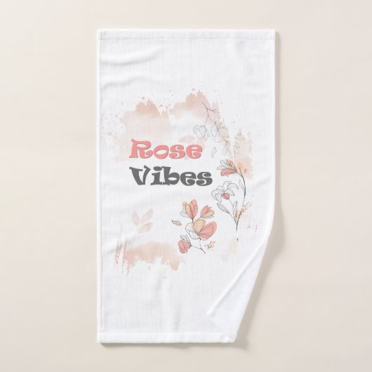 Roos Vibes - esthetische bloemenstemming Bad Handdoek (Handdoek)