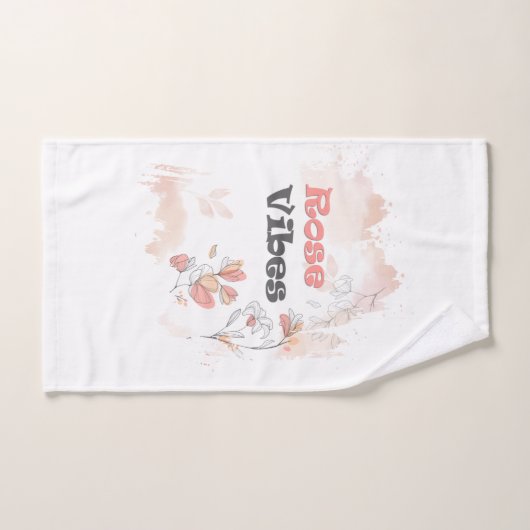 Roos Vibes - esthetische bloemenstemming Bad Handdoek (Handdoek)