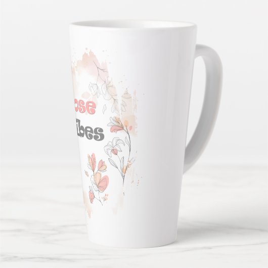 Roos Vibes - esthetische bloemenstemming Latte Mok (Rechterhoek)