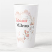 Roos Vibes - esthetische bloemenstemming Latte Mok (Voorkant)