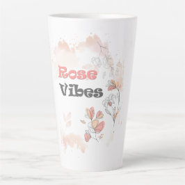 Roos Vibes - esthetische bloemenstemming Latte Mok