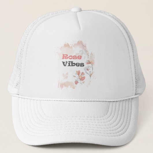 Roos Vibes - esthetische bloemenstemming Trucker Pet (Voorkant)