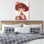 Roos Victoriaans Lady elegant decor kunst canvas p (Insitu (Slaapkamer))