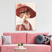 Roos Victoriaans Lady elegant decor kunst canvas p (Insitu (Woonkamer))