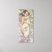 Roos (vier bloemen), Alphonse Mucha Canvas Afdruk (Voorkant)