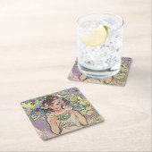 Roos (vier bloemen), Alphonse Mucha Kartonnen Onderzetters (Insitu)