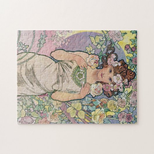 Roos (vier bloemen), Alphonse Mucha Legpuzzel (Horizontaal)
