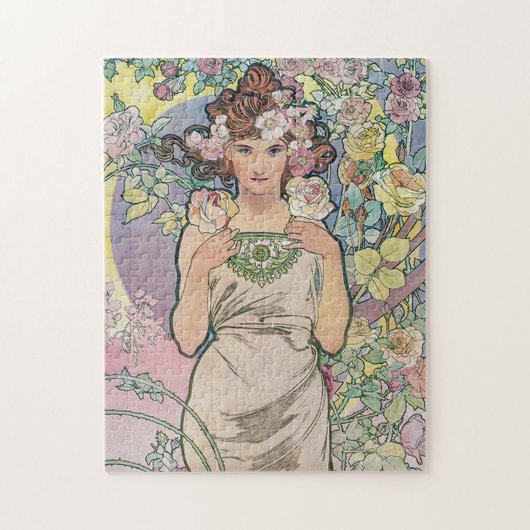 Roos (vier bloemen), Alphonse Mucha Legpuzzel (Verticaal)