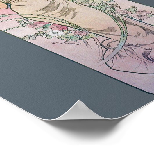 Roos (vier bloemen), Alphonse Mucha Poster (Hoek)