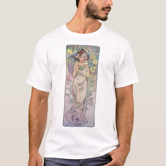 Roos (vier bloemen), Alphonse Mucha T-shirt (Voorkant)