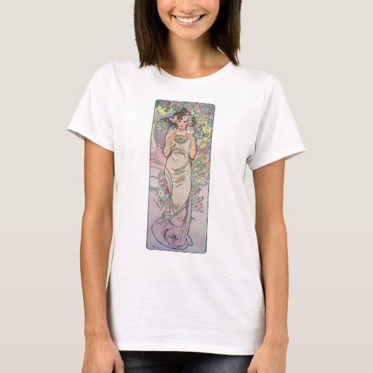 Roos (vier bloemen), Alphonse Mucha T-shirt (Voorkant)