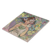Roos (vier bloemen), Alphonse Mucha Tegeltje (Zijkant)