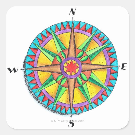 Roos Vierkante Sticker (Voorkant)