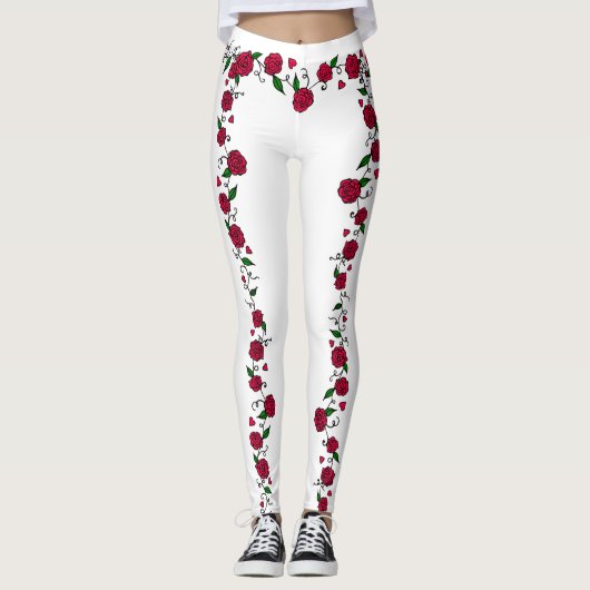 Roos Vine Tattoo Leggings (Voorkant)