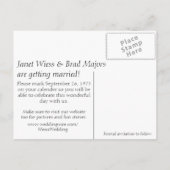 Roos Vine Wedding Sla de datum op Aankondigingskaart (Achterkant)