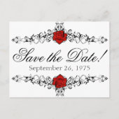 Roos Vine Wedding Sla de datum op Aankondigingskaart (Voorkant)