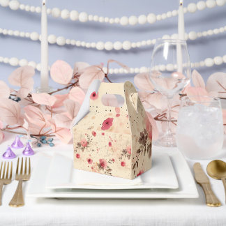 Roos Vintage Bloemendecoratie Doos Roze en Crème Bedankdoosjes