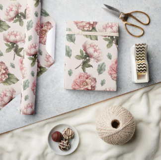 Roos vintage inpakpapier cadeaupapier
