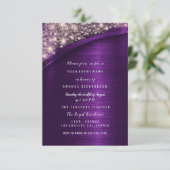 Roos Violet Glitter Vrijgezellenfeest Birthday Swe Kaart (Staand voorkant)