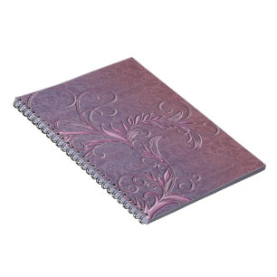 Roos Violet Ombre Effect Damask met versieringen Notitieboek
