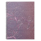 Roos Violet Ombre Effect Damask met versieringen Notitieboek (Voorkant)