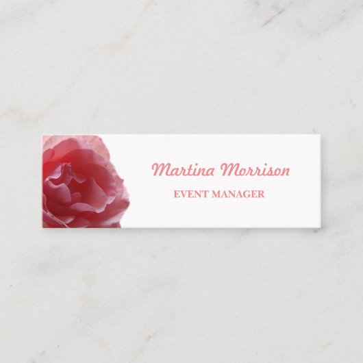 Roos, Visitekaartje, Afmeting: Mini, 7,6 cm x 2,5  Mini Visitekaartje (Voorkant)