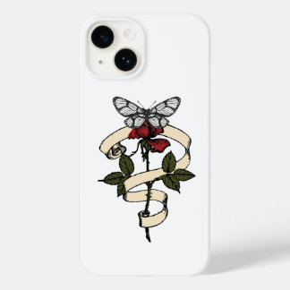 Roos & Vlinder Mok – Botanische Elegantie Case-Mate iPhone 14 Hoesje