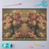 Roos Vloer Bouquet Gold Floral Tissuepapier (Craft)