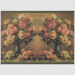  Roos Vloer Bouquet Gold Floral Tissuepapier