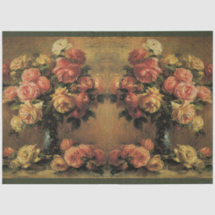 Roos Vloer Bouquet Gold Floral Tissuepapier