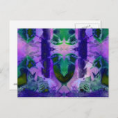 Roos vogels, Abstracte Violet Roze cyclus Briefkaart (Voorkant / Achterkant)