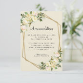 Roos voor accommodatie - Floral Gold Wedding Detai Informatiekaartje (Staand voorkant)