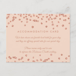 Roos voor accommodatie Gold Glitter Confetti Blush Briefkaart