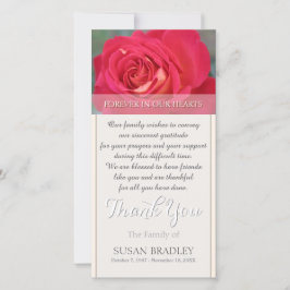 Roos voor altijd in ons hart bedankkaart